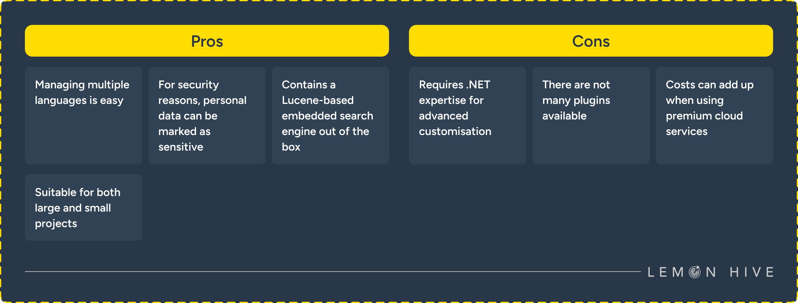 Pros and cons of Umbraco